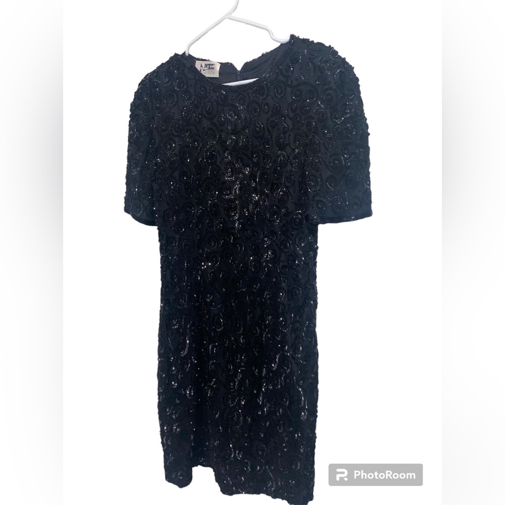 Black sequins vintage dress